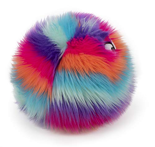 Godog Furballz Squeaky Plush Ball Dog Toy, Chew Guard Technology - Cool Rainbow, Large #TOP1