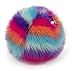 goDog Furballz Squeaky Plush Ball Dog Toy, Chew Guard Technology - Cool Rainbow, Large