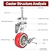 NISUSK 3 Inch Heavy Duty Stem Casters Swivel Wheels with Brake - 3/8