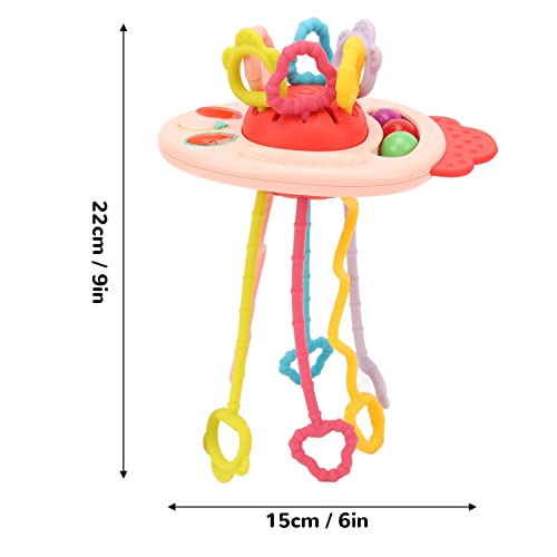 Brinquedo Sensorial de Corda de Puxar, Brinquedo de Fita de Puxar Corda de Criança, Rabanete, Silico