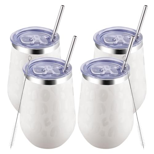 MEWAY 12oz Insulated Wine Tumbler Bulk, Double Wall Vacuum Stainless Steel Travel Tumbler with...