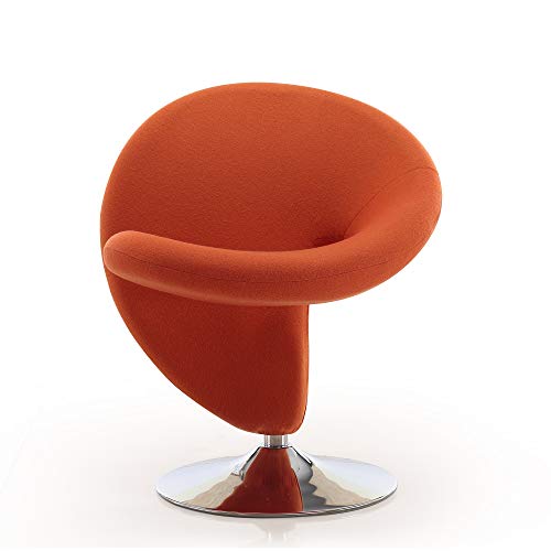 Sillón ergonómico Naranja con base cromada miniatura 5