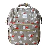 Mochila Bolsa Maternidade Flamingo Impermeável Himawari (Bege)