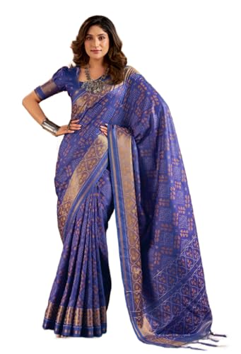 Image of MADHUHANSH Women's Cotton Silk Saree with Unstitched Blouse Piece Zari Weave and Floral Pattern | Heavy Embroidery Saree for Women | Interview Saree for Women | Readymade Blouse with Saree Set