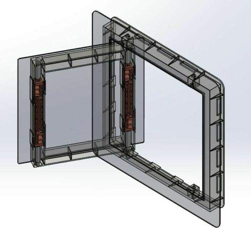 Exclusive Revisionstür Revisionsklappe Edelstahl gebürstet mit Einbaurahmen NDE 300x300 mm