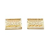 Men's Gold Last Supper Earrings 10K Yellow Gold Rectangle Last Supper Earrings