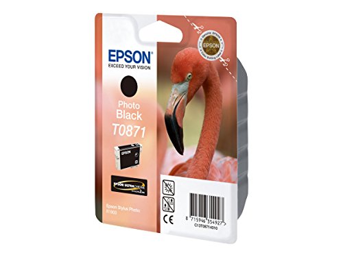 Epson T0871 11.4 ml photo originale emballage coque avec alarme radioélectrique/ acoustique cartouche d'encre pour Stylus Photo R1900 - vue 5