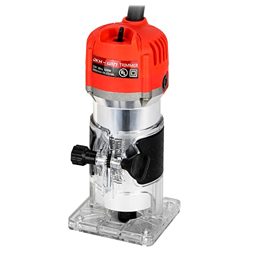 Compact Router Wood Router Tool, 800W 110V Electic Woodworking Tools, Hand Palm Router Trim Router Tool For Woodworking, Edge Guide And Roller Guide #TOP1