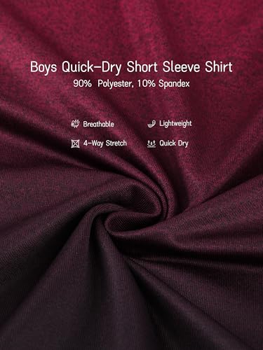 Image of 5 Pack Boys Shirts Athletic Dry Fit Boys Tshirts Performance Tops Summer | Short Sleeve Graphic Tees for 5-18Y, Kids Soccer & Baseball Shirts, Sports Activewear T-Shirts, Breathable & Moisture Wicking