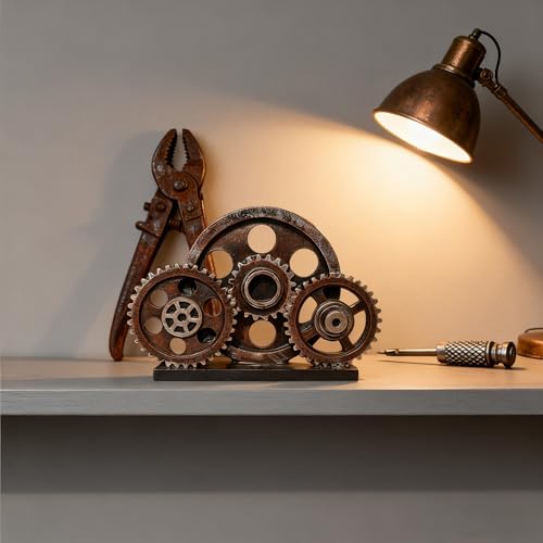 Estatua decorativa steampunk cobre antiguo 10.6x7.7x2.4 in miniatura 4