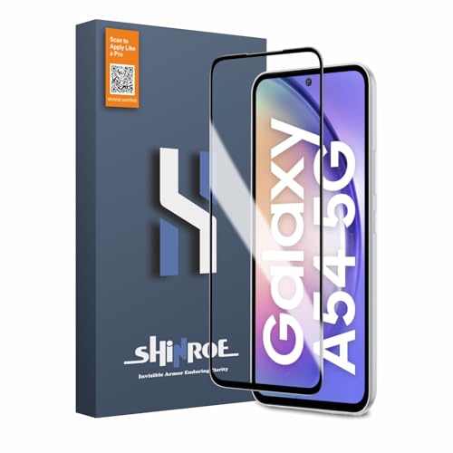 Image of Tempered Glass for Samsung Galaxy A54 (6.4 Inch) Military Grade 9H Screen Guard, Anti-Scratch, Shatterproof, Edge-to-Edge Full Coverage - Black Border