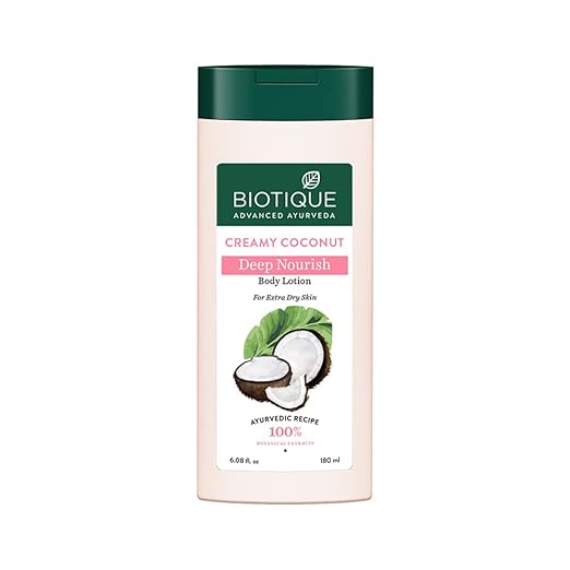 Biotique Creamy Coconut Deep Nourish Body lotion For Extra Dry Skin, 180ml at Rs. 130