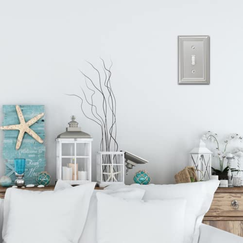 OKAWYC Single Toggle Light Switch Cover Adler Metal Wall Plate, 4-Pack Brushed Nickel 1 Gang, Light Switch Cover Decorative Wallplate, Durable by OKAWYC - Image 5