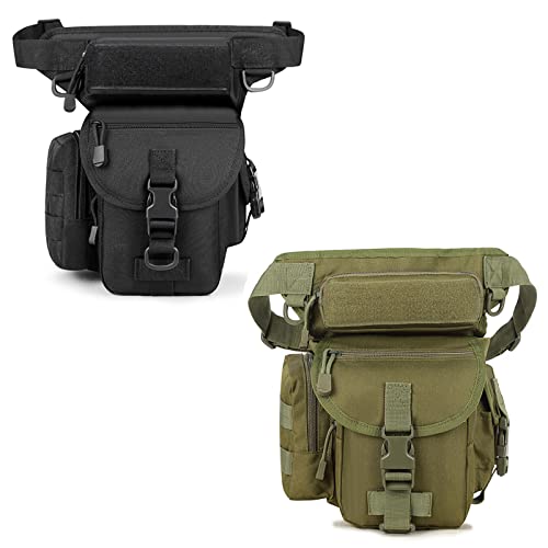 Kingsea Lot de 2 sacs de jambe multi-usages tactiques étanches pour moto, vélo, randonnée, camping, escalade, voyage Cover