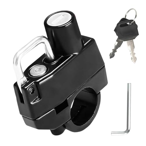 Seyrnicay Candado para casco de bicicleta, manillar con 2 llaves, bloqueo multifuncional antirrobo, antirrobo, resistente para bicicletas, motocicletas, paseos