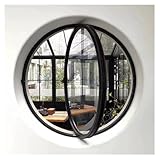 LFONDIGE Fenêtre Ronde rotative à axe Central, fenêtre de Hangar rotative à 360°, fenêtre de Maison Mobile en Alliage d'aluminium pour éclairage et Ventilation (Noir, 70 cm/27,55 po)