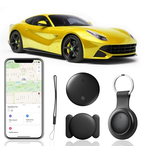 1 Pack GPS Tracker Auto kompatibel mit Apple Find My App,GPS-Tracker, Auto-Tracker, Apple MFi Certified, Kein ABO, Keine SIM, Echtzeit Ortung, Alarm- & Rückruf‑Funktion，Schwarz und Weiß ﻿