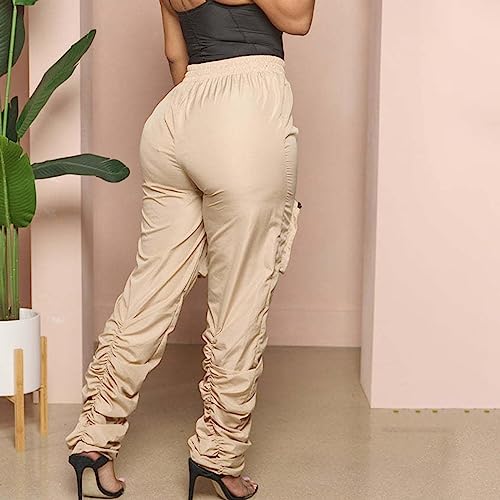 Calças de linho para mulheres, moda europeia e americana, feminina, personalizada, plissada, com bol