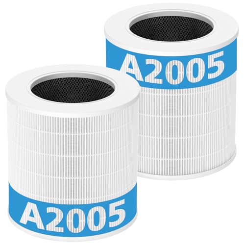 Image of A2005 Replacement Filter Compatible with A2005 Air Purifier, 3-In-1 HEPA Activated Carbon Filter for Smoke Dust Odors Pollen Pet Dander Quiet 99.9% Removal to 0.3 Microns for Home Bedroom