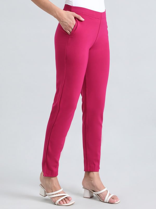 Image of GO COLORS Ponte Smart Kurti Pants Full Length for Women | Breathable, Mid Rise