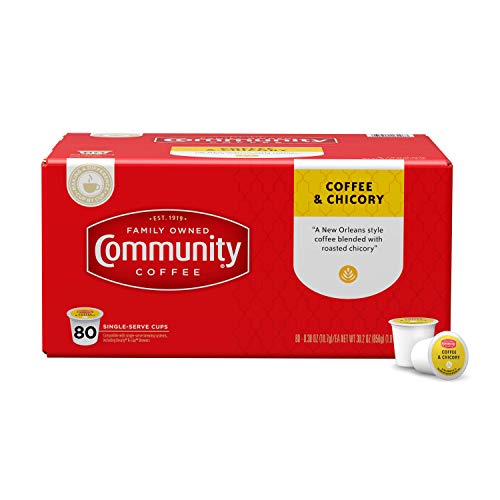 Image of Community Coffee & Chicory, Dark Roast Coffee Pods, Compatible with Keurig 2.0 Brewers, 80 Count (Pack of 1)
