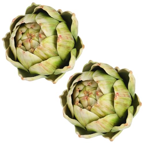 Timgle 2 Pcs Green Faux Artichokes for Decoration Bowl,Large