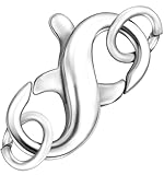 Dailyacc S925 Double Opening Lobster Clasp Sterling Silver and Gold Necklace Bracelet Extender Clasps and Closures for DIY Jewelry