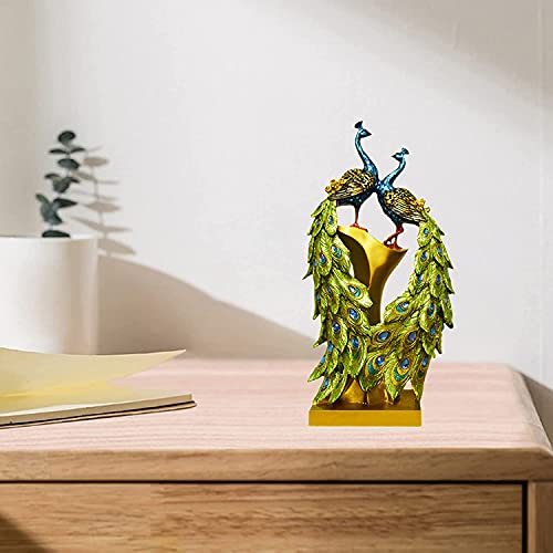 Peacock Figurine Desktop Statue Modern Peacock Ornament Desk Table Statue For Home Bedroom Living Room Garden Office - Style 01 #TOP4