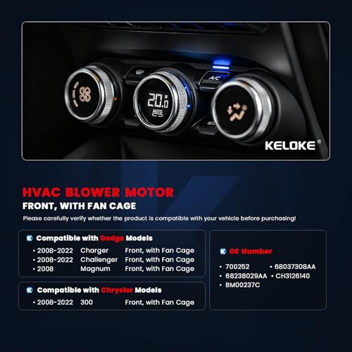 Image of KELOKE Front HVAC Heater Blower Motor Fan Compatible with Chrysler & Dodge