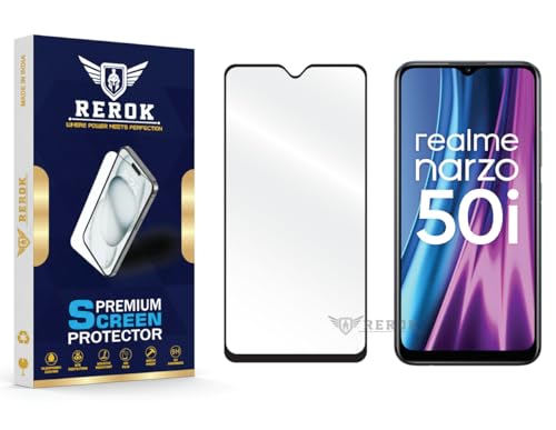 Image of Gorilla Tempered Glass Screen Protector Compatible with Realme Narzo 50i [Pack of 1] | Edge-to-Edge, Bubble-Free, Case Friendly, Easy Installation Kit