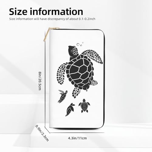 Family Of Sea Turtles Wallet Women, Leather Bifold Multi Card Wallet, Women's Wallets Long Purse3