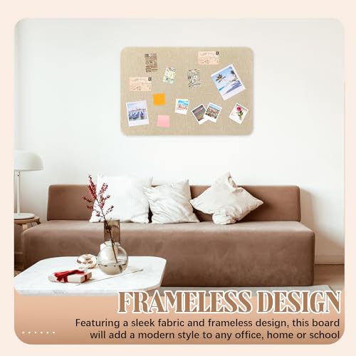 image for Hahafelt Fabric Bulletin Board Pinboard for Walls Linen Bulletin Board