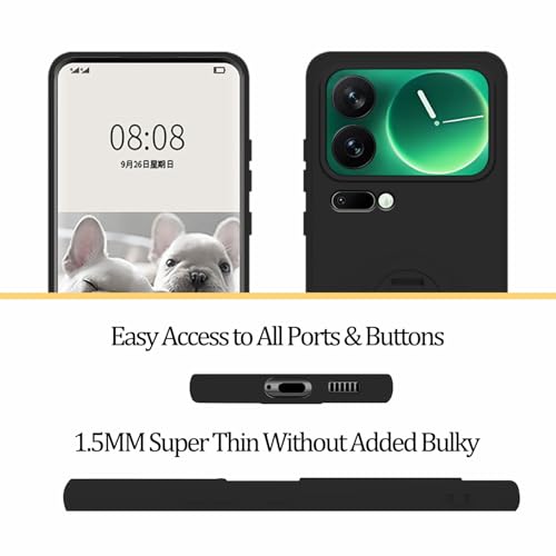 Coque Xiaomi 17 Pro Max en silicone noir avec support béquille intégré