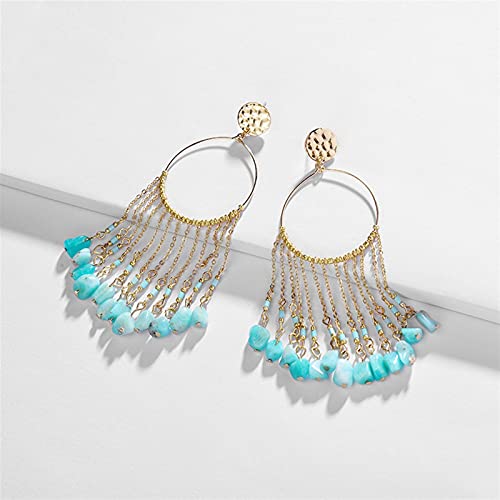 Bijoux en pierre naturelle pour femme, boucles d'oreilles pendantes originales, idée cadeau