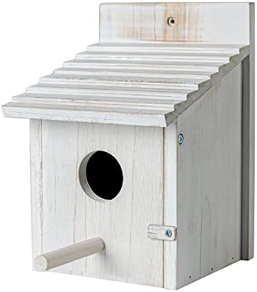 NATUREYLWL Bird House for Outside with Pole for Finch Bluebird Cardinals Garden Wooden Hanging Birdhouses