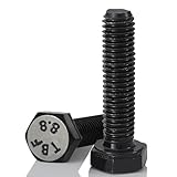 Joamang M12-1.75 x 90mm 4Pcs Hex Bolts, Hexagon Head Screw, 8.8 Grade Alloy Steel, Black Oxide Finish, Metric Full Machine Thread