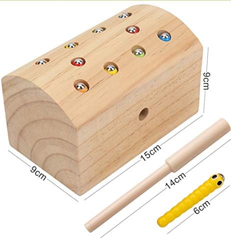JZK Wooden magnetic insect catch game toy, hand eye coordination toy for kids motor skills, toddlers educational toy for 2 3 4 5 years girls boys children