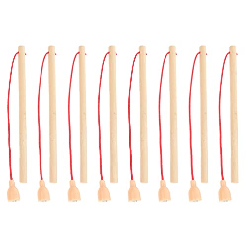 Alipis 8 Piezas De Caña De Pescar Magnética Juguete De Caña De Pescar Pequeño con Mango De Madera Suministros De Juego De Piscina De Pesca Juguetes Educativos Tempranos para Niños Y