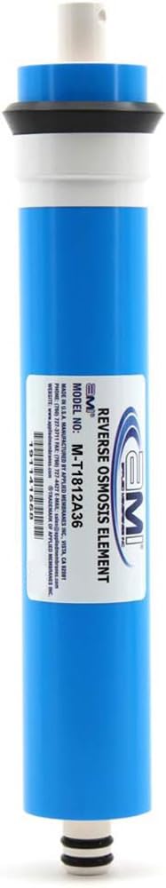 APPLIED MEMBRANES INC. Membrana de ósmosis inversa de 36 GPD | Filtro de agua de membrana RO de repuesto para sistema de filtración de agua por ósmosis inversa | Compatibilidad universal de 1.8 x 12