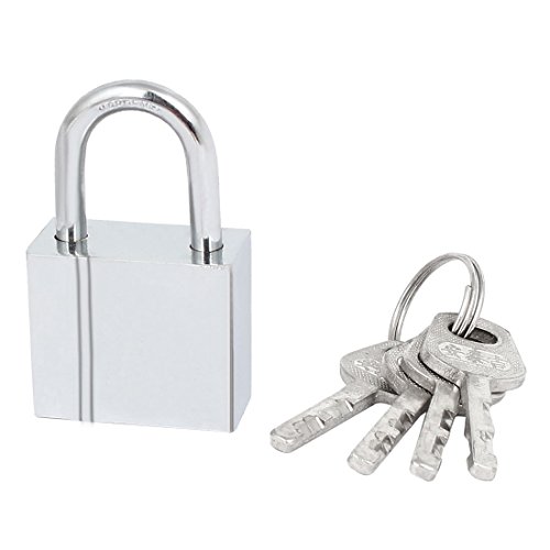 Aexit Domowe Biuro Drzwi Prostokątne Kłódka zabezpieczająca Kłódka Srebrny Tone 50x30x15mm(Bureau Maison en forme rectangle porte Cadenas sécurité Ton Argent 50x30x15mm