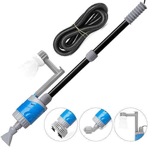 Kimddt Electric Gravel Cleaner, Flxible Syphon Fish Tank Cleaning, Aquarium Gravel Vacuum Cleaner with Water Changer - Sand Cleaner (20W)