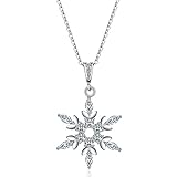 J.Vénus Collar de plata de ley con diamante para mujer,Con una caja(48cm de longitud)