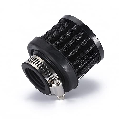 Aotokoop Mini Air Intake Filter 25Mm / 1" Inlet Diameter, Universal Clamp-On Air Filter (Black) #TOP3