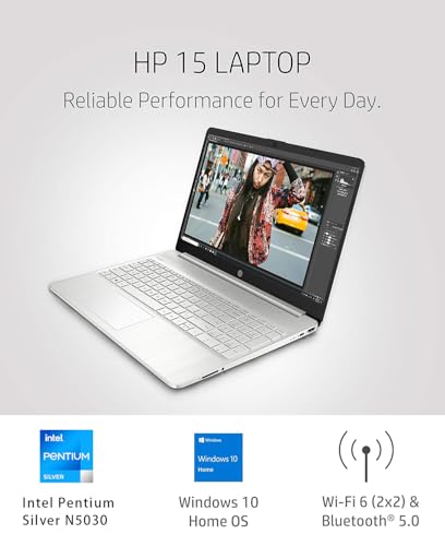 Image of HP 15.6 Inch Student Laptop | Intel Pentium Silver, Quad-Core Processor | 16GB RAM, 1TB SSD | Windows 11 | Thin and Light | 11 HR Battery | Natural Silver | True Vision Cam | Intel UHD Graphics