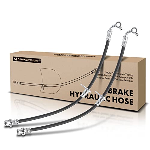 A-Premium Rear Driver and Passenger Brake Hydraulic Hoses Compatible with Select Honda Models - CR-V CRV 2007 2008 2009 2010 2011, 2.4L - Replace# 01466SWA000(Pack of 2)
