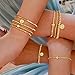 Turandoss Gold Bracelets for Women - Gold Cross Bead Bracelets Set for Women Dainty 18K-Gold-Plated Stack Bracelet Layered Initial Beaded Letter H Cuff Bracelet Jewelry Gifts for Her