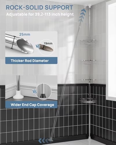 Seirione Rustproof Shower Corner Caddy Organizer For Bathroom thumb #4