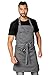 Under NY Sky Delantal de Chef - Sarga Gris Profesional - Correas Ajustables de Algodón - Bolsillos Prácticos - Hombres, Mujeres, Chef, Cocinero, Barista, Mesero, Barman, Dependiente Tenda, Restaurante