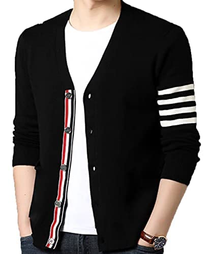 Image of LIME Men's Black Full Sleeves Front Open Cotton t-Shirt Coat /Shrug for Men
