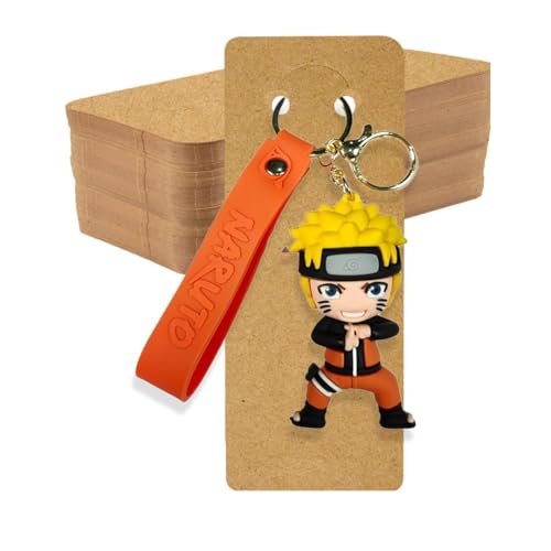 Image of Festiko Keychain Display Cards (Brown Kraft B, Pack of 500 Pcs, 5.9 inch*2 inch), Keyring Display Cards, Jewellery Display Cards